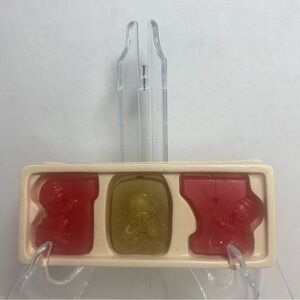 Vintage Avon 1980s joyous message, candles, joy shaped with elves